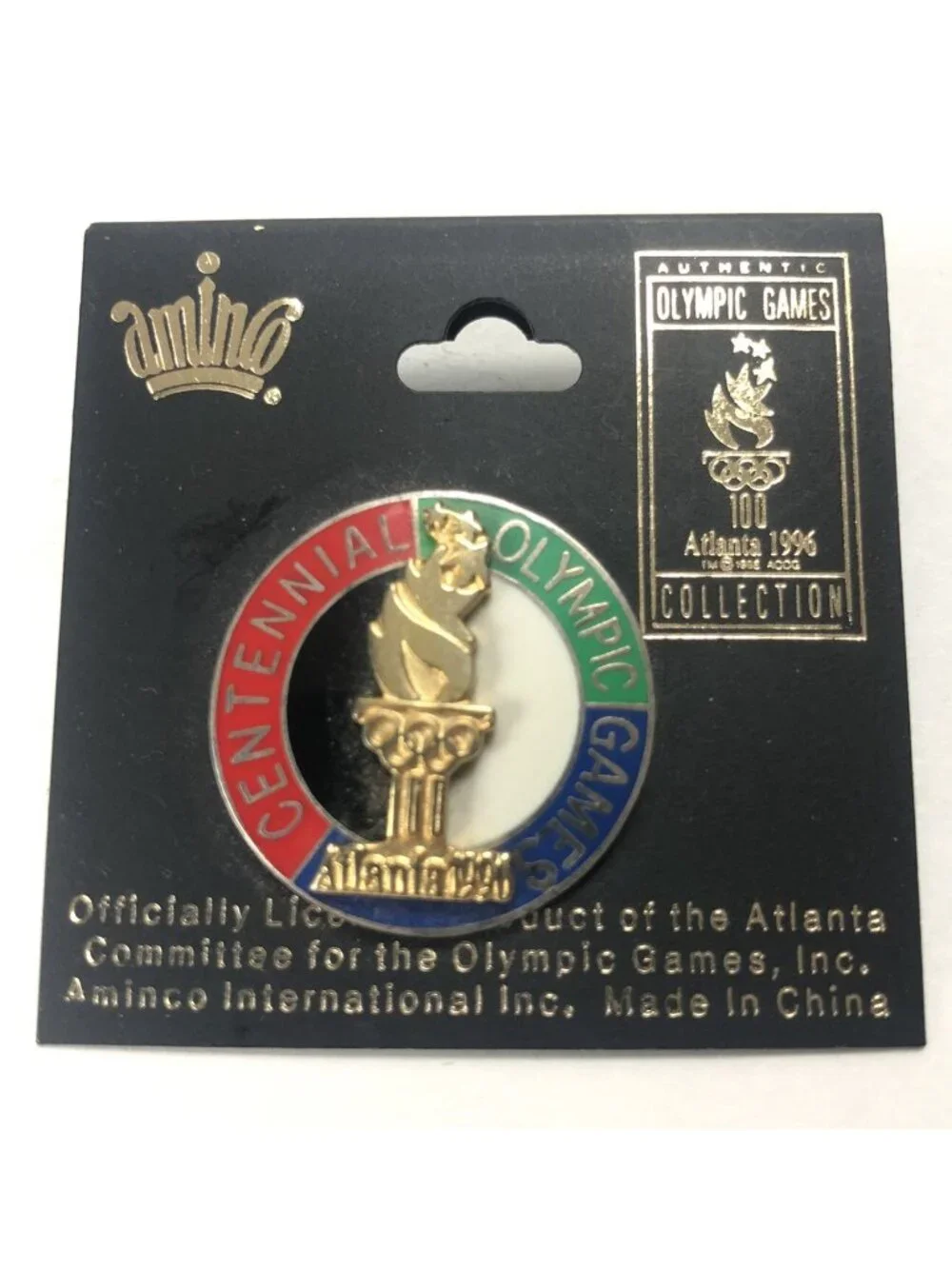 Aminco 1996 Olympic Games Collection Atlanta Torch Brooch Pin Souvenir